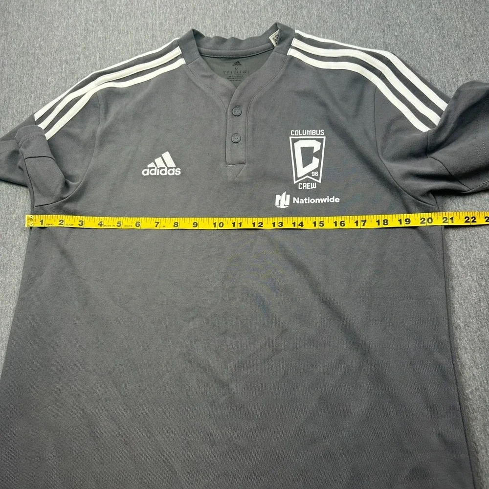 Adidas Aeroready Columbus Crew‎ Soccer Short Sleeve Polo Shirt Mens Medium Gray